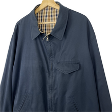 Load image into Gallery viewer, Aquascutum Navy / Check Reversible Harrington Jacket - Extra Large (XL) PTP 28.25&quot;
