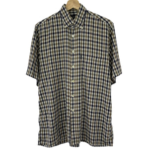 Aquascutum House Check Short Sleeved Shirt - Medium (M) PTP 22.25"