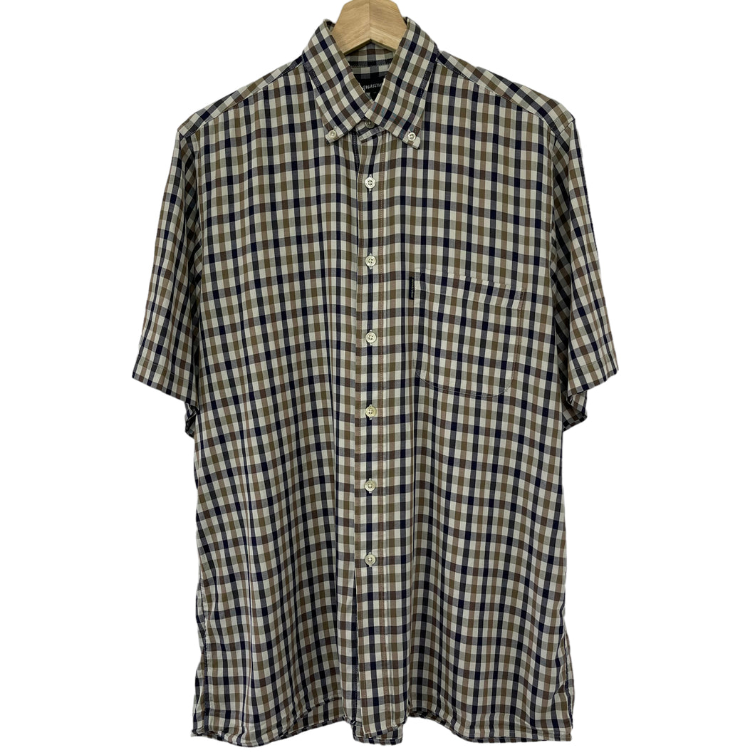 Aquascutum House Check Short Sleeved Shirt - Medium (M) PTP 22.25