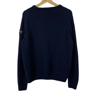 Paul and Shark Navy Crew Neck Wool Sweater - Large (L) PTP 22.5"