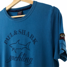 Load image into Gallery viewer, Paul and Shark Blue Short Sleeved Logo T-Shirt - Large (L) PTP 19&quot;
