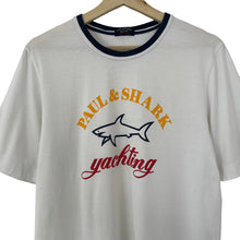 Load image into Gallery viewer, Paul and Shark White Short Sleeved Logo T-Shirt - Medium (M) PTP 20&quot;
