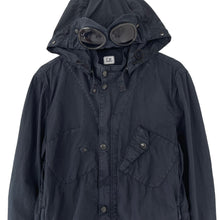 Load image into Gallery viewer, C.P Company Navy Goggle Hooded Overshirt - Medium (M) PTP 21.5&quot;
