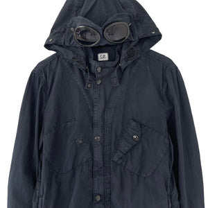 C.P Company Navy Goggle Hooded Overshirt - Medium (M) PTP 21.5"