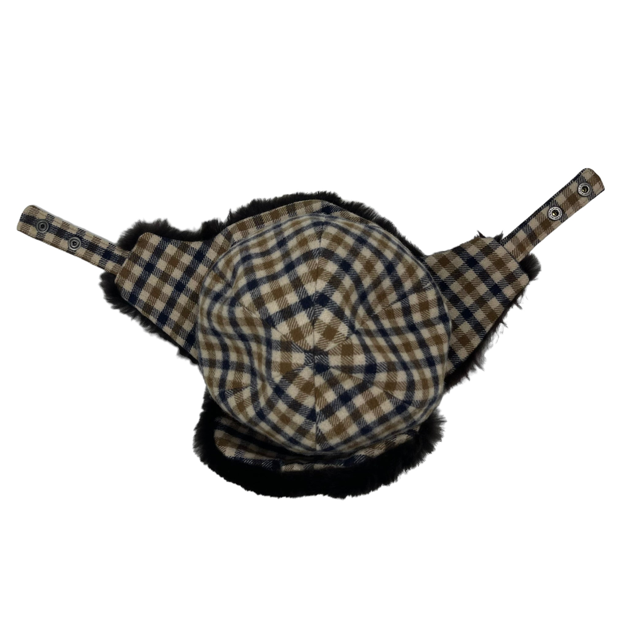 Aquascutum House Check Wool Trapper Hat Large L SWADS MENSWEAR