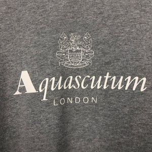 Aquascutum Grey Crew Neck Logo Sweater - Double Extra Large (XXL) PTP 24.25"