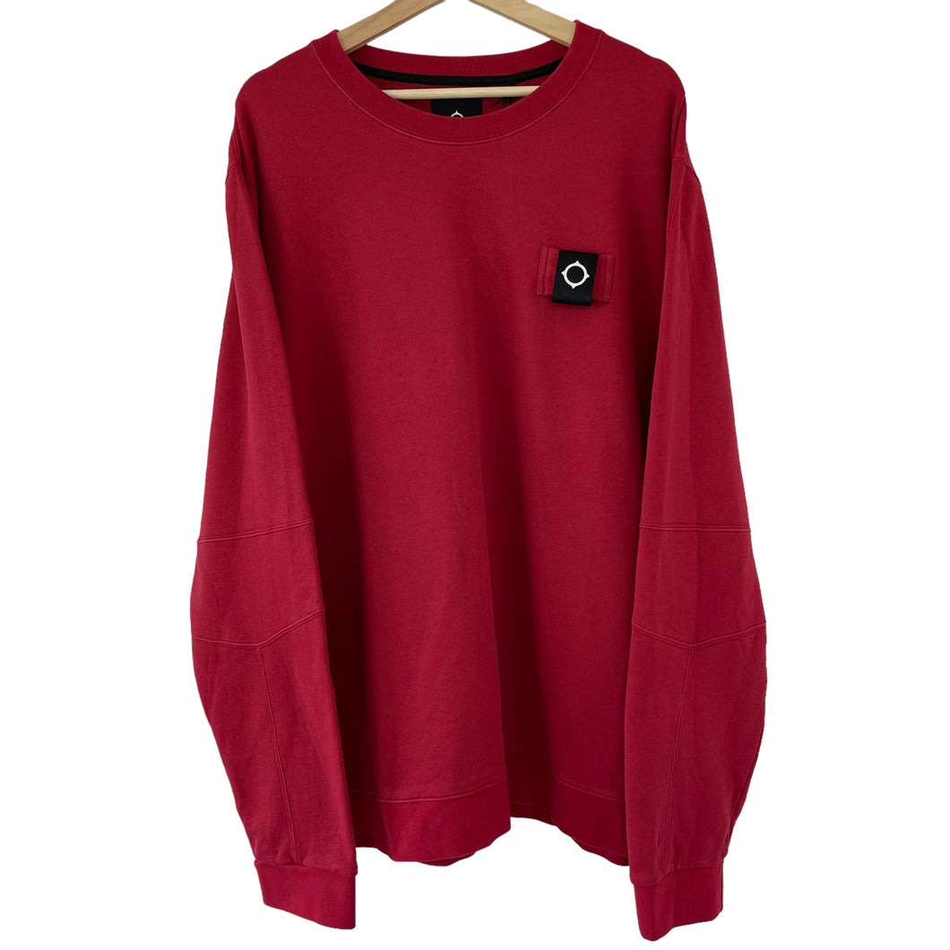 Ma.Strum Red Crew Neck Logo Sweater - Triple Extra Large (XXXL) PTP 28