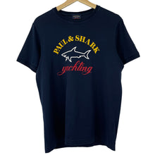 Load image into Gallery viewer, Paul and Shark Navy Short Sleeved Logo T-Shirt - Medium (M) PTP 19.75&quot;
