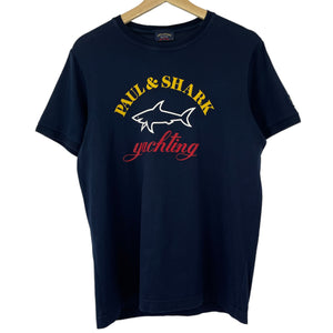 Paul and Shark Navy Short Sleeved Logo T-Shirt - Medium (M) PTP 19.75"