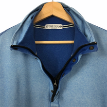 Load image into Gallery viewer, Stone Island Blue Zip / Button Up Sweater - Extra Large (XL) PTP 25&quot;
