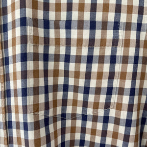 Aquascutum House Check Long Sleeved Shirt - Medium (M) PTP 20"