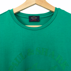 Paul and Shark Green Short Sleeved Logo T-Shirt - Medium (M) PTP 18.25"