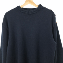 Load image into Gallery viewer, Paul and Shark Navy Bretagne 100% Wool Crew Neck Sweater - Medium (M) PTP 23&quot;
