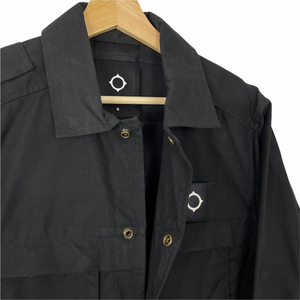 Ma.Strum Black Multi Pocket Button Up Overshirt - Small (S) PTP 20.75"