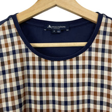 Load image into Gallery viewer, Aquascutum Navy / House Check Short Sleeved T-Shirt - Medium (M) PTP 21&quot;
