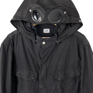 C.P Company Black Goggle Hooded Overshirt - Double Extra Large (XXL) PTP 24"