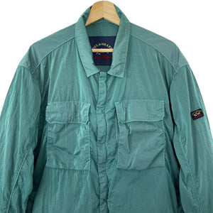 Paul and Shark Water Green Econyl Nylon Metal Overshirt - Triple Extra Large (XXXL) PTP 27"