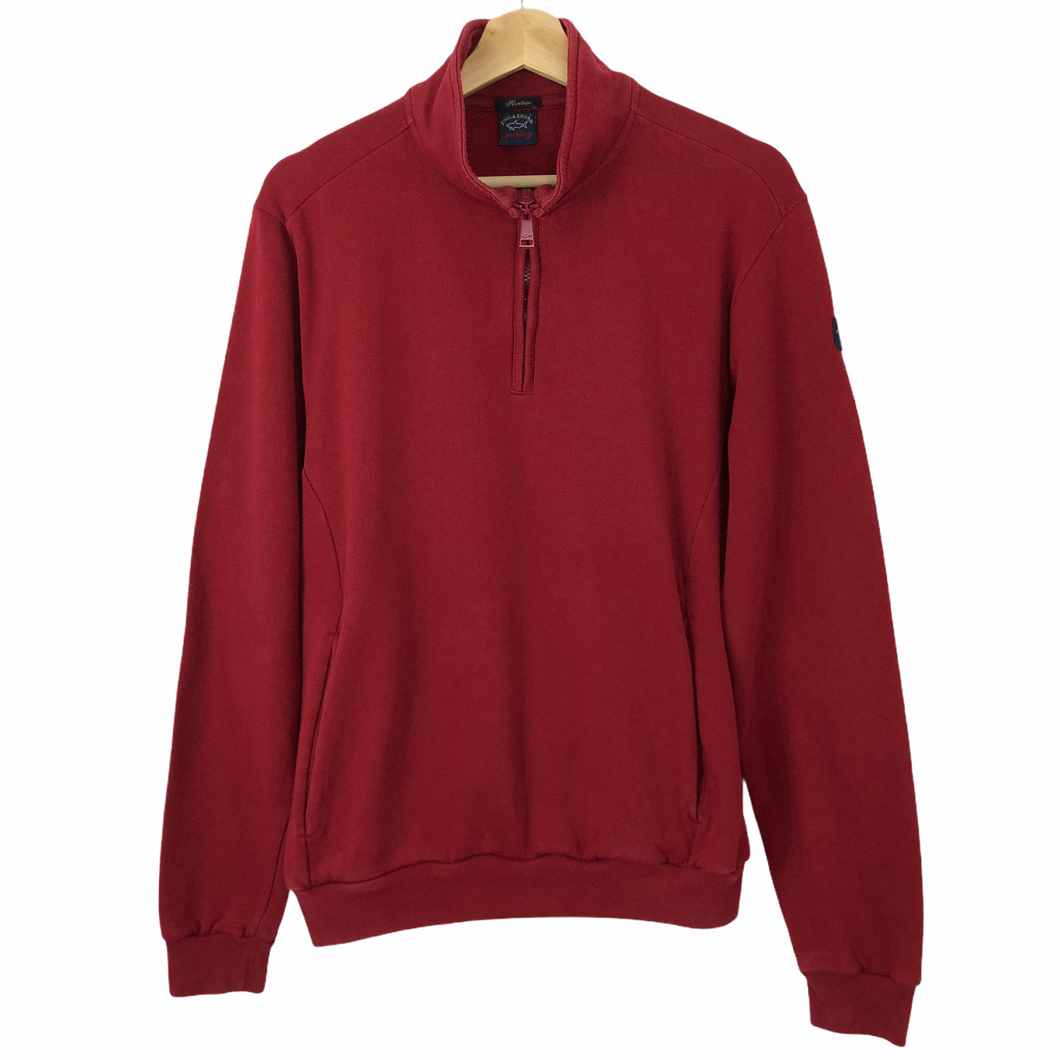 Paul and Shark Red Half Zip Pullover Sweater - Large (L) PTP 22