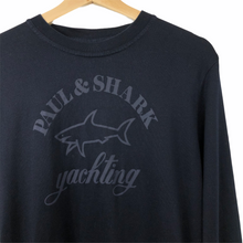 Load image into Gallery viewer, Paul and Shark Navy Logo Crew Neck Sweater - Large (L) PTP 20.5&quot;
