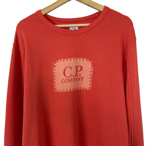 C.P Company Coral Crew Neck Logo Sweater - Extra Large (XL) PTP 23.5"