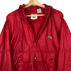 Vintage Red Lacoste Izod Half Zip Cagoule - Extra Large (XL) PTP 28"