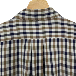 Aquascutum House Check Long Sleeved Shirt - Medium (M) PTP 24"