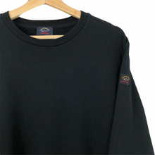 Load image into Gallery viewer, Paul and Shark Black Crew Neck Logo Sweater - Extra Large (XL) PTP 22.75&quot;
