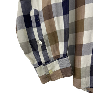 Aquascutum Block Check Long Sleeved Shirt - Large (L) PTP 24.5"