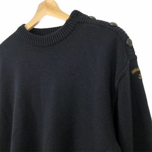 Paul and Shark Navy Bretagne 100% Wool Crew Neck Sweater - Medium (M) PTP 23"