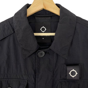 Ma.Strum Black Button Up Multi Pocket Overshirt - Medium (M) PTP 23.5"