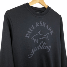 Load image into Gallery viewer, Paul and Shark Navy Logo Crew Neck Sweater - Small (S) PTP 19&quot;
