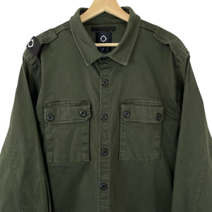 Ma.Strum Green Button Up Double Pocket Overshirt - Extra Large (XL) PTP 25.25"