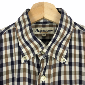 Aquascutum House Check Short Sleeved Shirt - Medium (M) PTP 23"