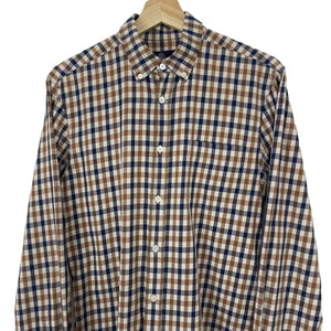 Aquascutum House Check Long Sleeved Shirt - Small (S) PTP 19"