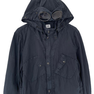 C.P Company Navy Goggle Hooded Overshirt - Medium (M) PTP 21.5"