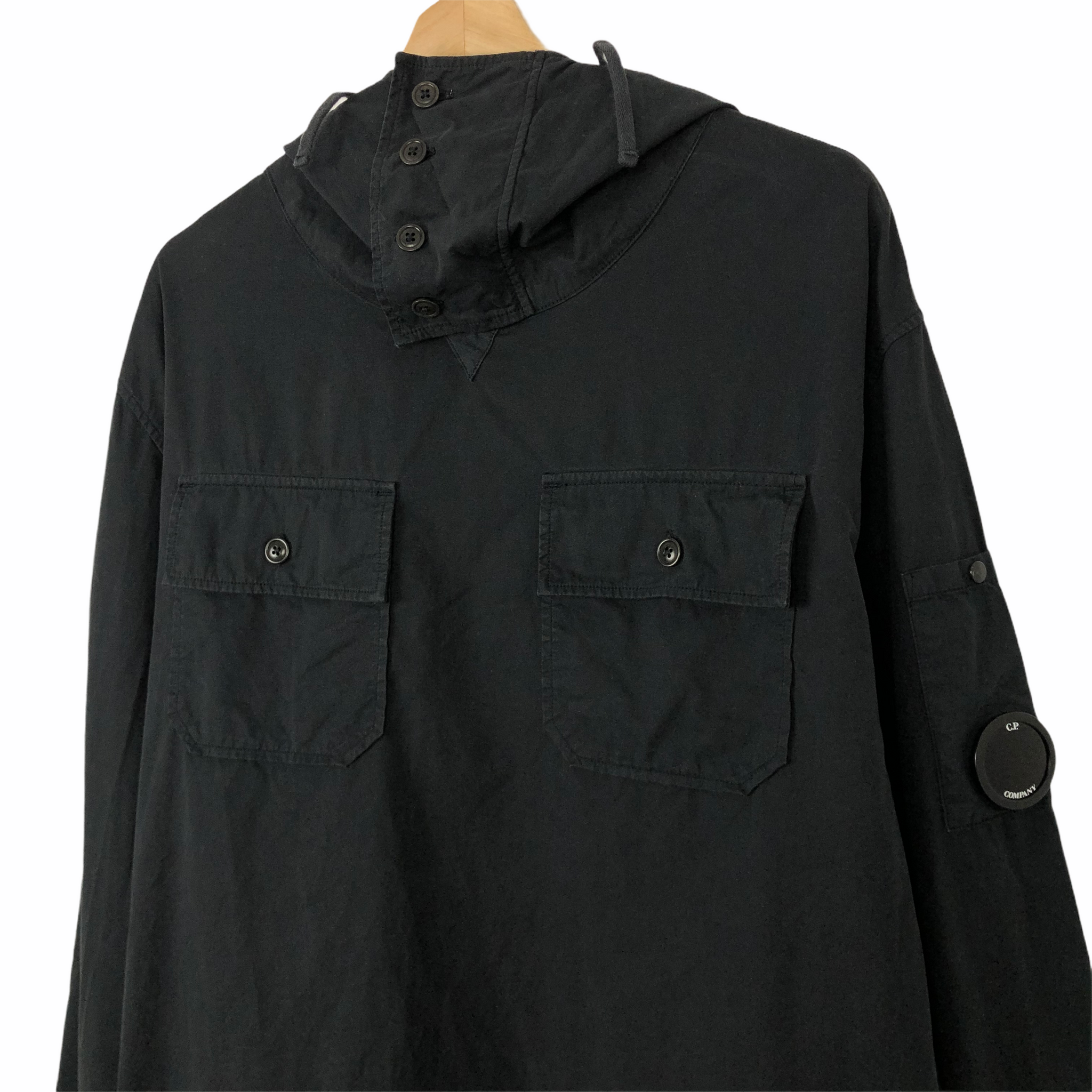C.P Company Black Pullover Lens Smock Cagoule Large L PTP 23