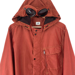 C.P Company Burnt Orange 50 Fili Goggle Hooded Overshirt - Large (L) PTP 22.75"