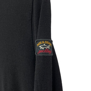 Paul and Shark Black Crew Neck Wool Sweater - Small (S) PTP 18.5"