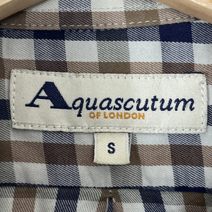 Aquascutum House Check Long Sleeved Shirt - Small (S) PTP 22.5"