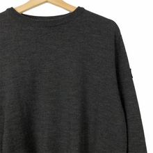 Load image into Gallery viewer, Paul and Shark Grey 100% Wool Crew Neck Logo Sweater - Medium (M) PTP 22.75&quot;
