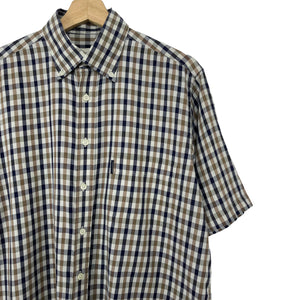 Aquascutum House Check Short Sleeved Shirt - Medium (M) PTP 23"