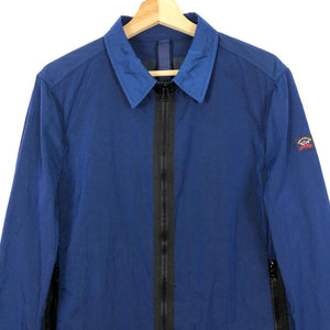 Paul and Shark Blue Nylon Shimmer Overshirt - Medium (M) PTP 21.25"