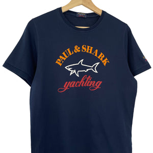 Paul and Shark Navy Short Sleeved Logo T-Shirt - Medium (M) PTP 19.5"