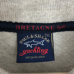 Vintage Paul and Shark Beige Bretagne Half Zip Pullover - Double Extra Large (XXL) PTP 25"