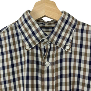 Aquascutum House Check Long Sleeved Shirt - Small (S) PTP 22.5"