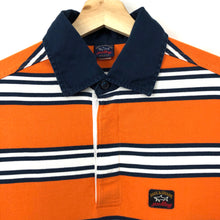 Load image into Gallery viewer, Paul and Shark Orange Striped Rugby Shirt - Medium (M) PTP 20.5&quot;
