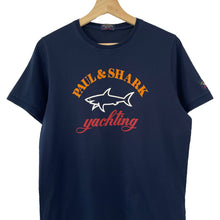 Load image into Gallery viewer, Paul and Shark Navy Short Sleeved Logo T-Shirt - Medium (M) PTP 19.5&quot;
