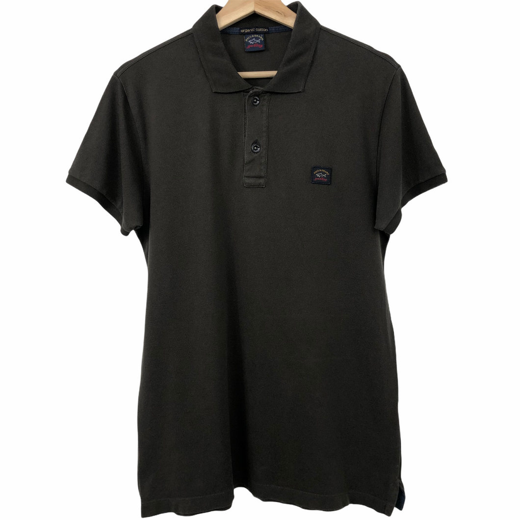 Paul and Shark Khaki / Brown Short Sleeved Polo - Large (L) PTP 19.5