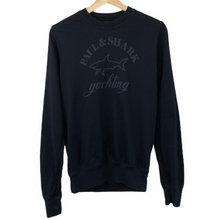 Load image into Gallery viewer, Paul and Shark Navy Logo Crew Neck Sweater - Small (S) PTP 19&quot;
