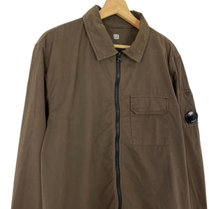 C.P Company Brown Full Zip Pocket Lens Overshirt - Double Extra Large (XXL) PTP 23"